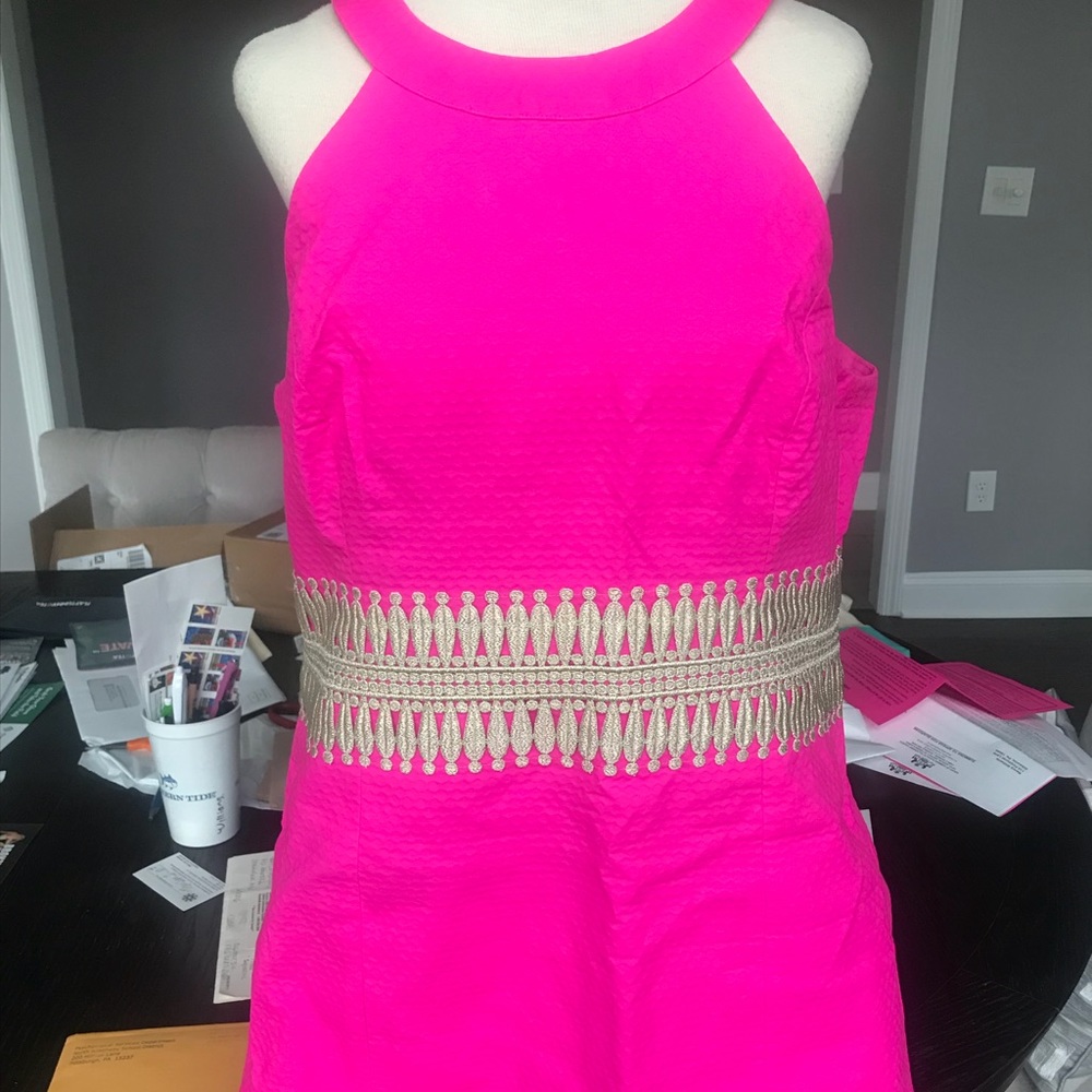 Bright pink Lilly Pulitzer shift dress